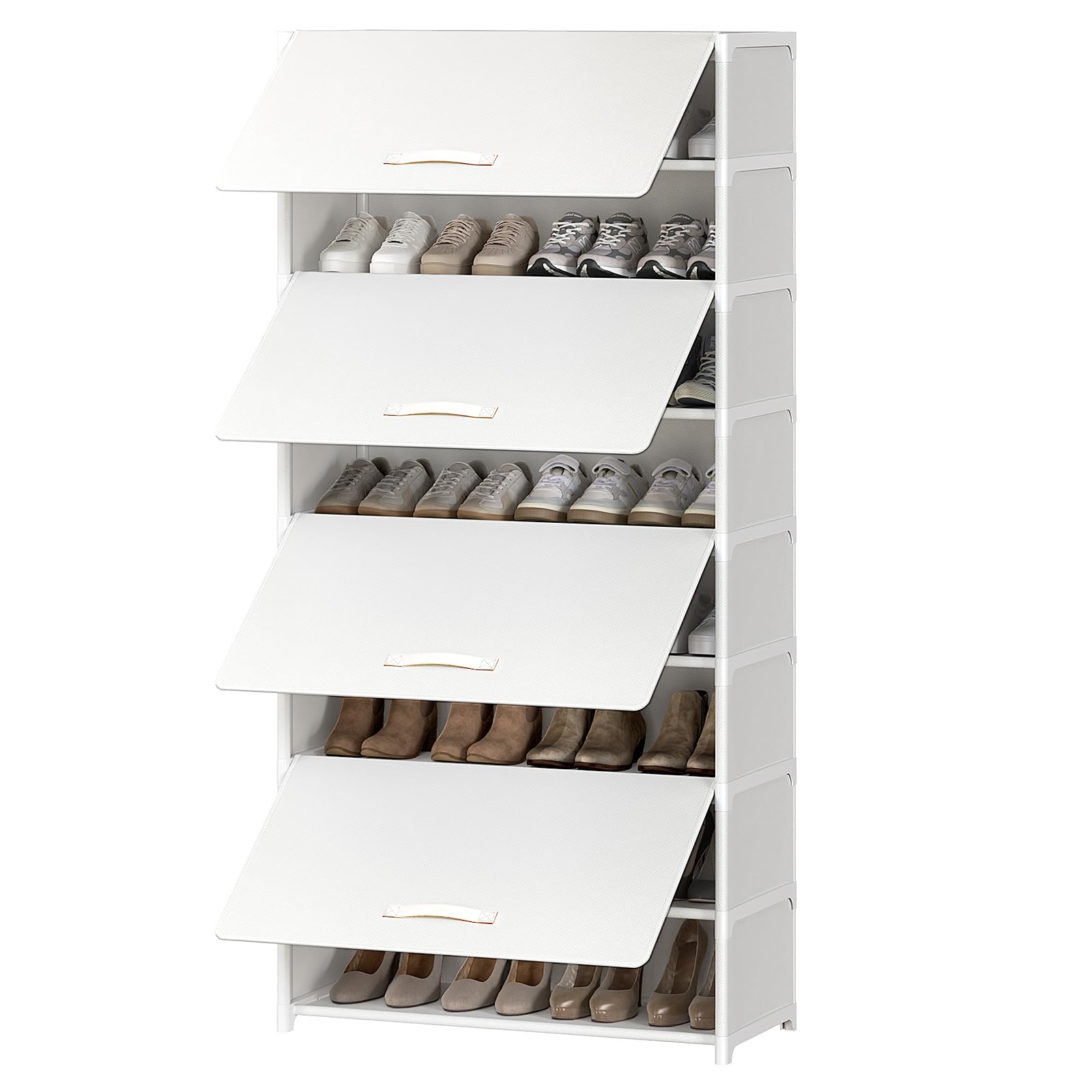 Photo 1 of UNITSTAGE 9 Tier Shoe Cabinet with Door, 36-Pair Storage, White