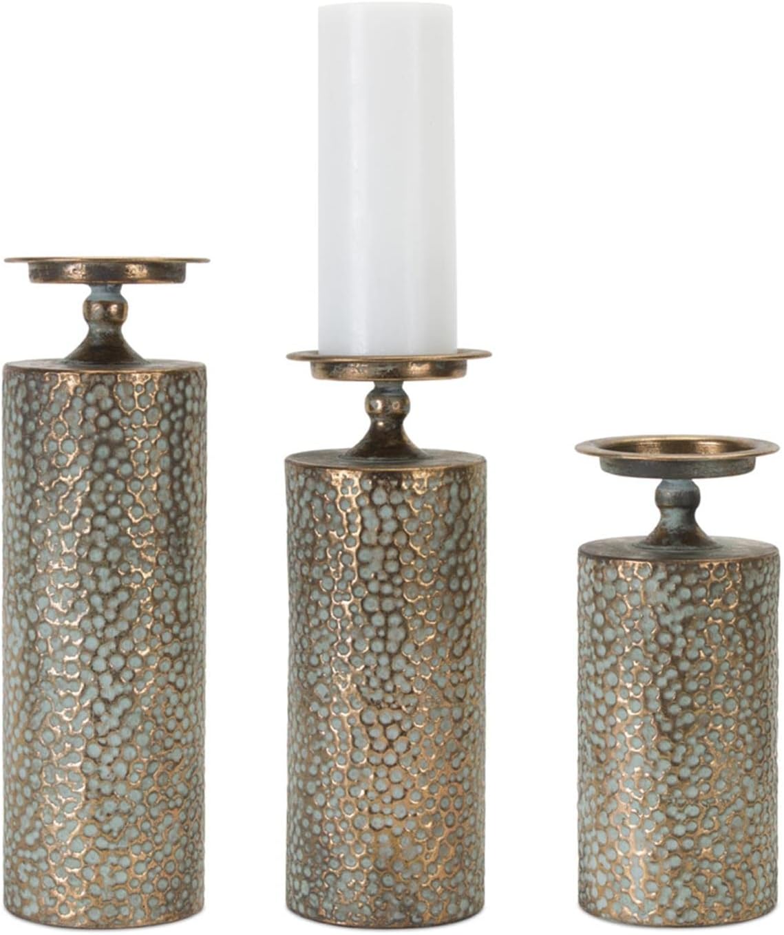 Melrose 78445 Candle Holder Set of 3, 10-inch Height, 12-inch Height, 14-inch Height, Metal