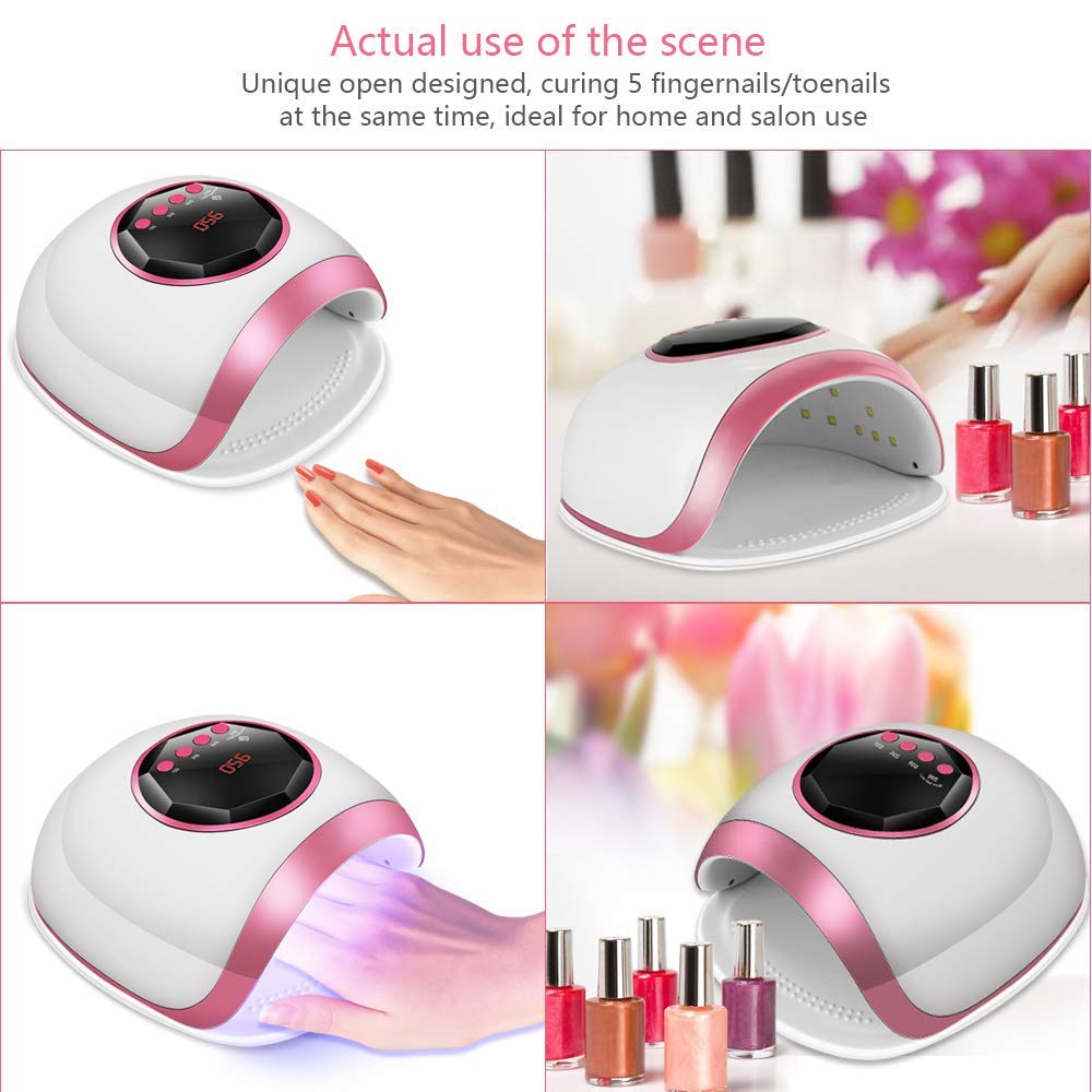 Lampa do suszenia paznokci o mocy 72 W? Oświetlenie LED Żelowe lampy z 4 ustawieniami timera Automatyczny czujnik, szybkiego Manicure Pedicure Art Suszarka lakieru,Lampa do paznokci