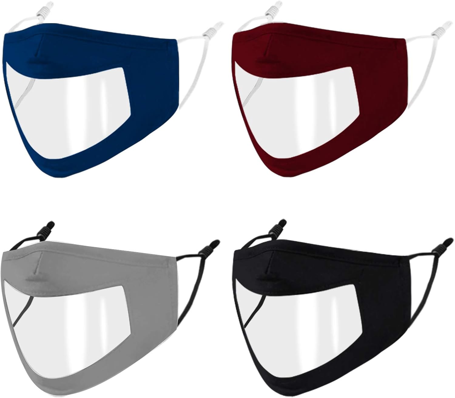 Woplagyreat Clear Window Face Mask Clean Reusable for Women Fashion Washable Breathable Designer Cloth Fabric Madks,Adult Earloop Mouth Nose Eve,Anti-fog Lip Reading Vision Visor