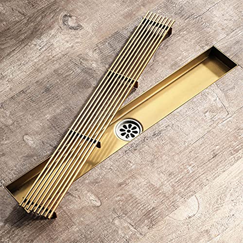 Caniveau de douche 61 cm style spa nature pour salle de bain zen