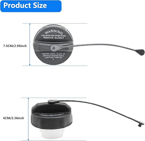 Miniatura 4 de Tapa de combustible de repuesto 1711A004, tapa de depósito de combustible compatible con Mitsubishi Eclipse 2004-2012 Eclipse 2004-2008 Endeavor y