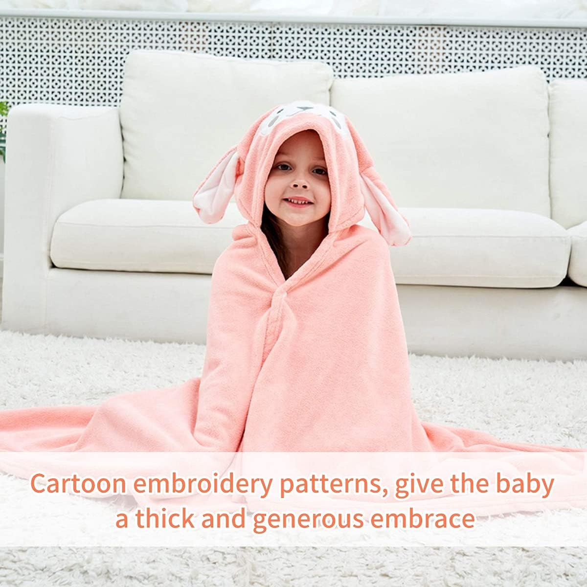 Fayscingo Baby Hooded Bath Towel Swaddle Blanket Extra Large Infant Toddler Soft Warm Absorbent Swimming Shower Poncho Towel for Boys and Girls - Image 5