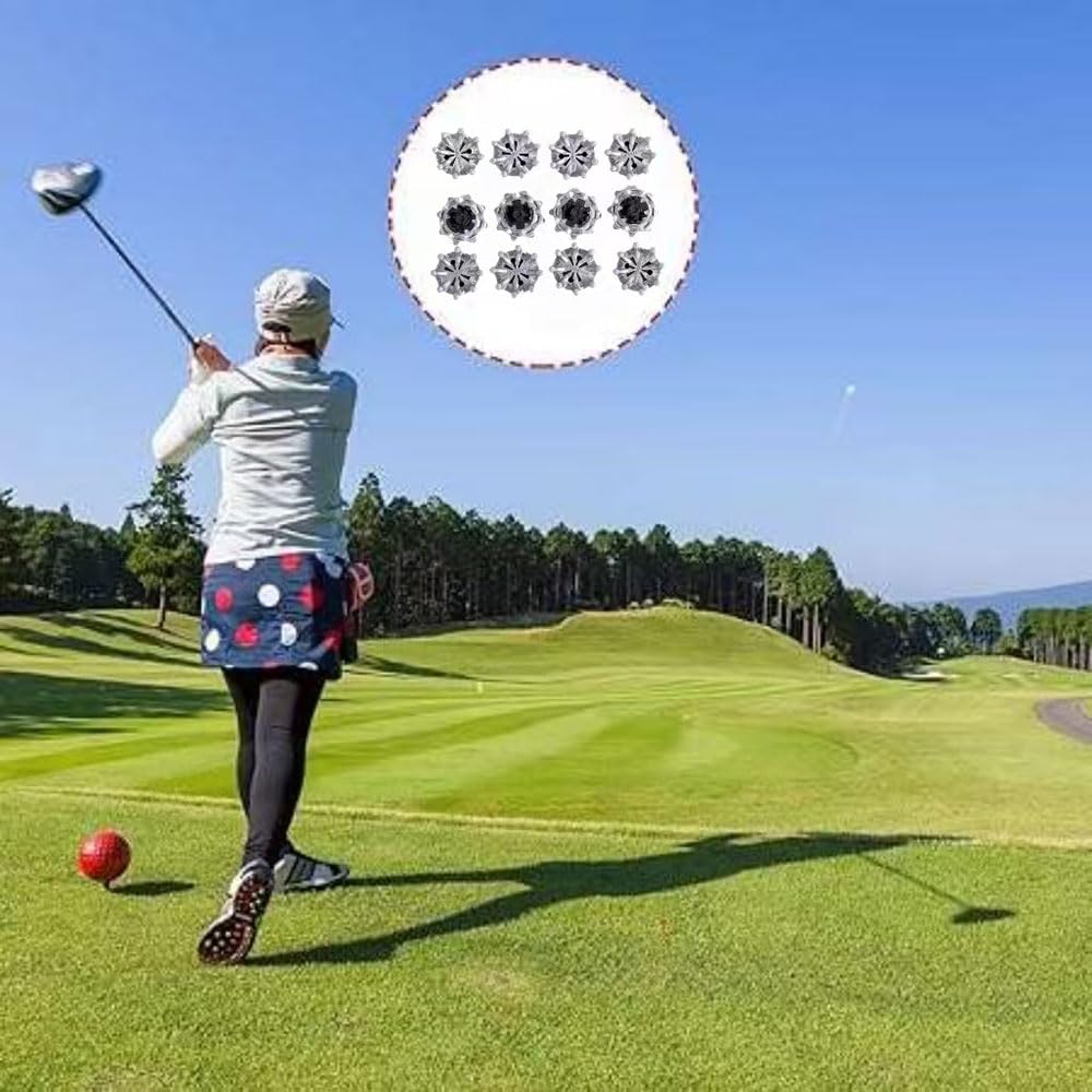 Clavos para Zapatos De Golf,12 PCS Tacos para Zapatos de Golf Reemplazos de Picos de Golf Anti Deslizamiento Clavo para Zapato de Golf