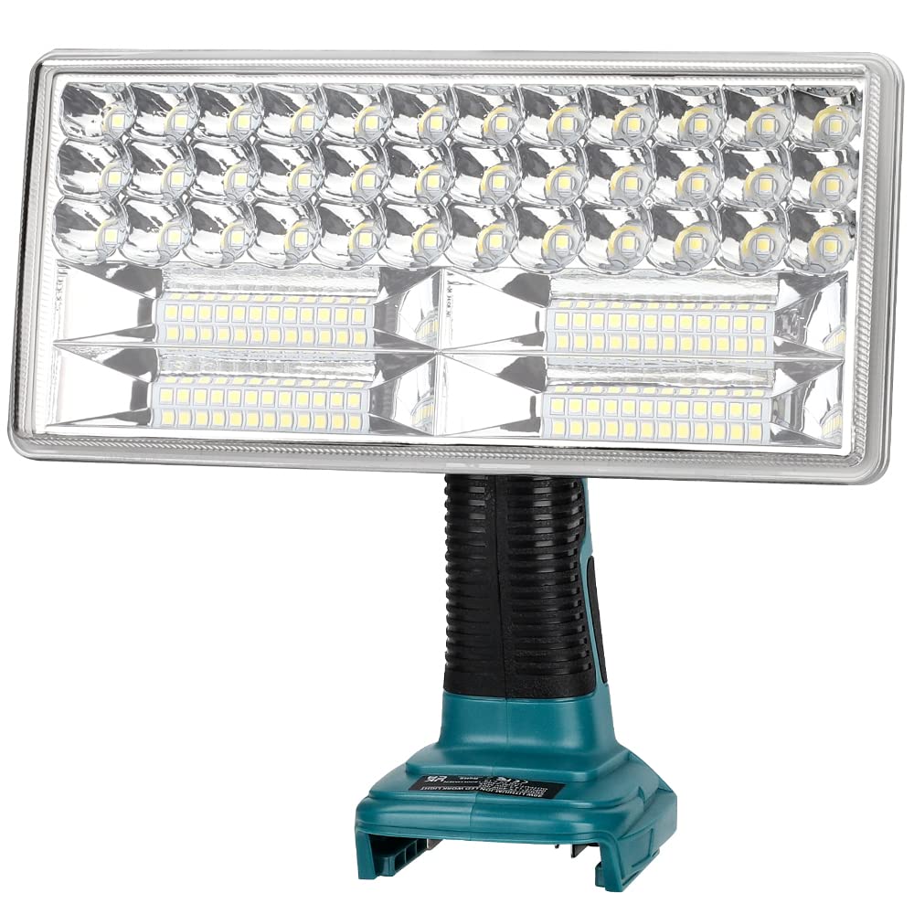 40W Akku-LED-Arbeitsleuchte, YEX-BUR 4200LM Tragbarer Baustellenscheinwerfer Flutlicht mit USB-Anschluss Stromversorgung über Makita 14,4 V 18 V Lithium-Ionen-Batterien BL1860 BL1850 BL1840 BL1830