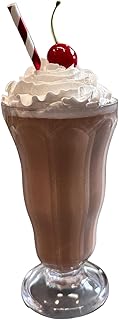 Handmade Faux Chocolate Shake in Plastic Cup - Realistic Food Photography Prop and Kitchen Decor - 11 Inches