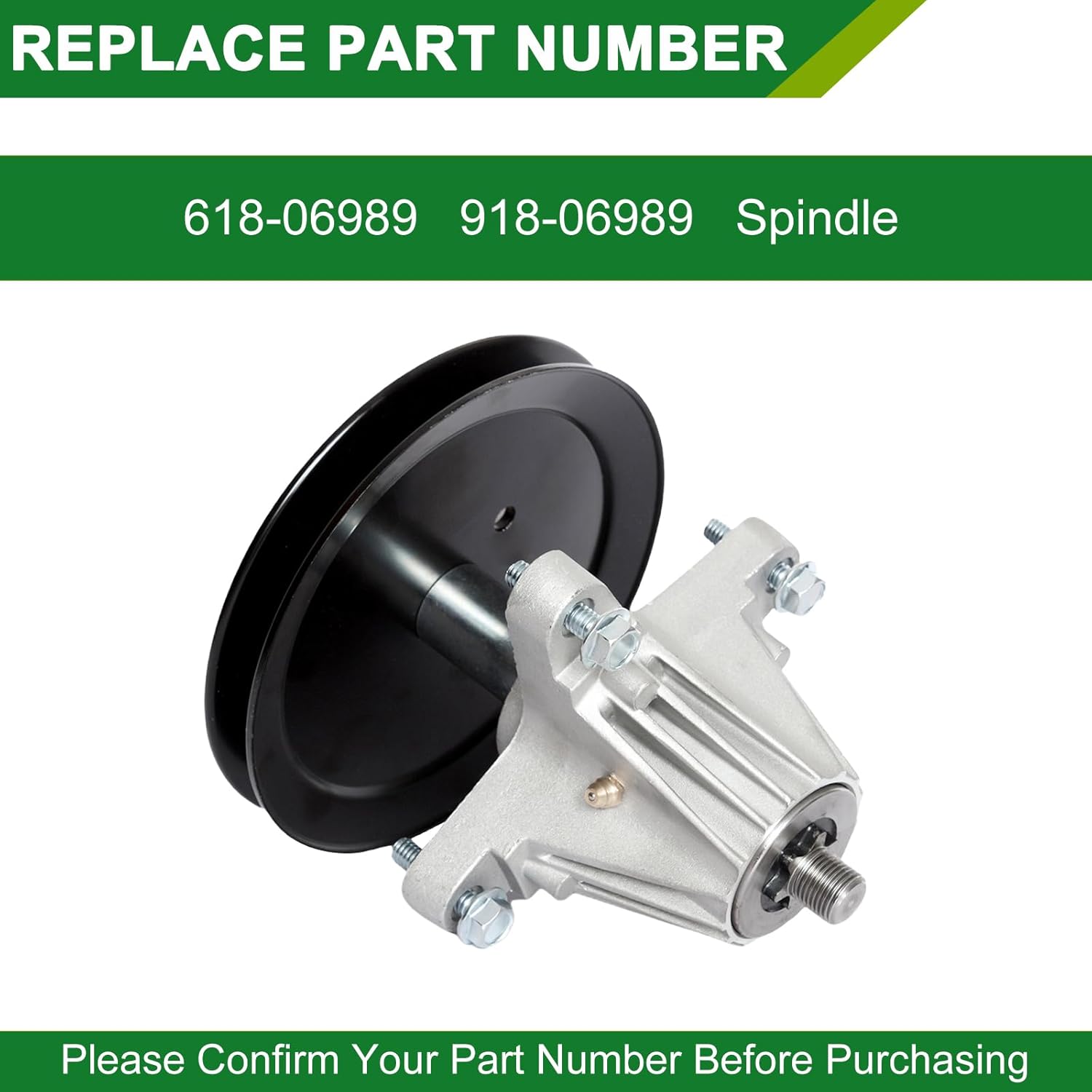 618-06989 918-06989 Spindle Assembly - Fits 46" Mower Decks MTD Craftsman T1500 T1600 T1700 T1900 T135 T140 T150 CLT46CVT Troy Bilt TB46 Bronco Horse XP Huskee LT 4600 (1-Pack)