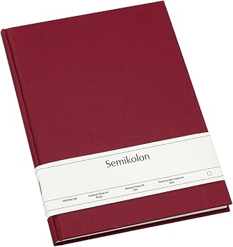 Semikolon - Classic Notebook A4 Hardcover with 144 Plain Pages, Burgundy