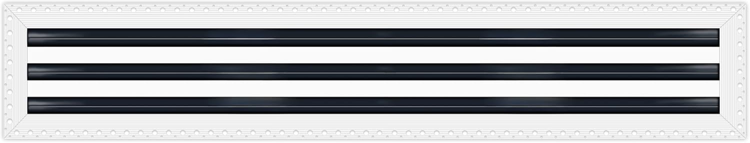BUILDMART - 60" Mud-in Linear Slot Diffuser - 3 Slot - Air Vent Cover - Drywall MUD in White Air Vent - MUD Linear Slot Diffuser - Register Grille for Ceiling and Walls - Texas Buildmart