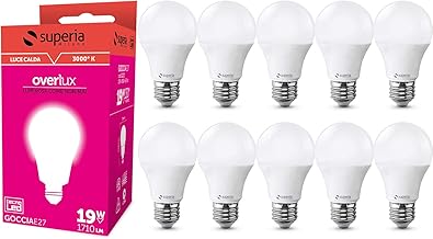 Superia Milano, LED E27 Light Bulb, 19W (130W Equivalent), Warm Light 3000K, 1710 Lumens, *New Production*Italian Warranty* SG27C, Pack of 10