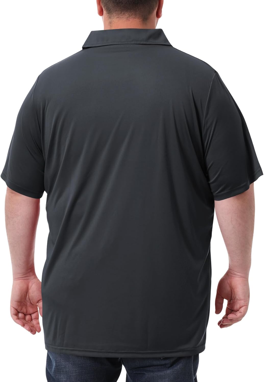 Idtswch Men's Big and Tall Polo Shirts UPF 50+ Casual Work Quick Dry Short Sleeve Collared Golf Shirt(XL-8XL) - Image 3