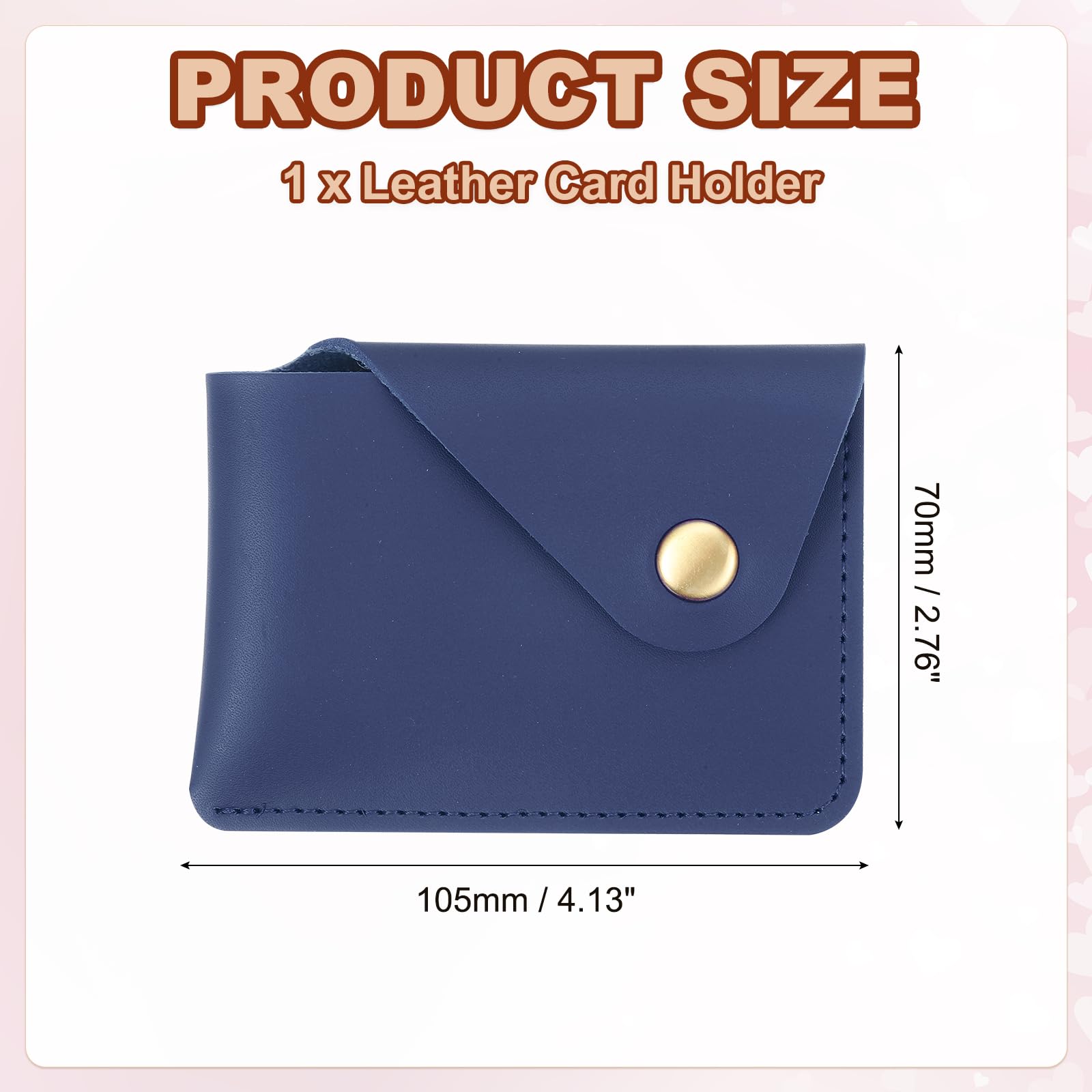 PATIKIL Slim Leather Card Holder with Snap Closure, Leather Front Pocket Wallet Card Case Holder for Cash Coin Men and Women Business Office, Blue