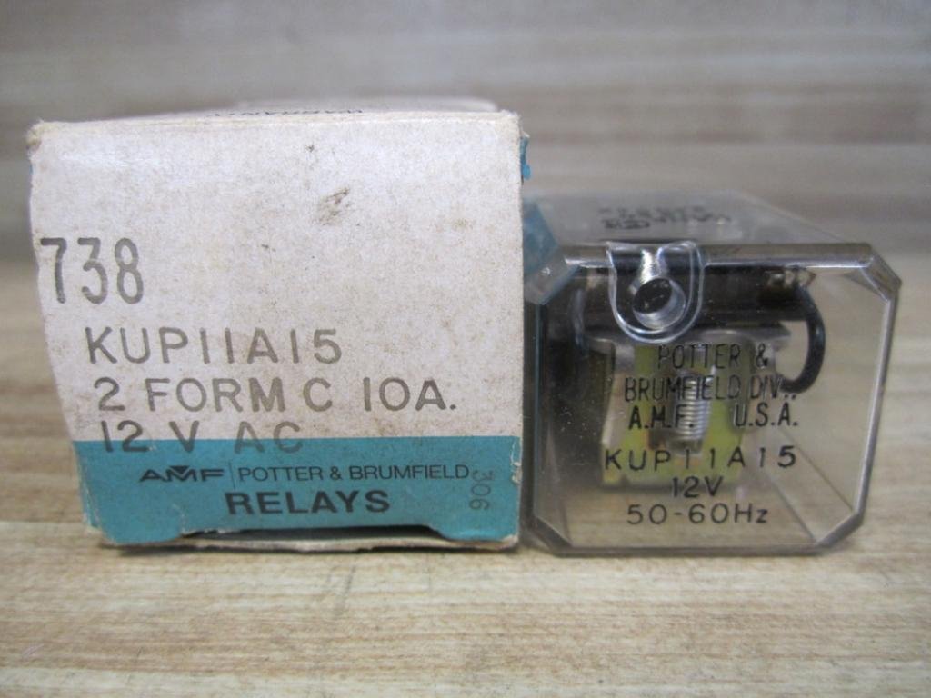 TE CONNECTIVITY/POTTER & BRUMFIELD KUP-11A15-12 Power Relay, DPDT, 12VAC, 10A, Plug in