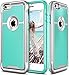 iPhone 6 Case, E LV iPhone 6S Case Hybrid [Scratch/Dust Proof] Armor Defender Slim Shock-Absorption Bumper Case for iPhone 6S/6 - [TEAL/SILVER]