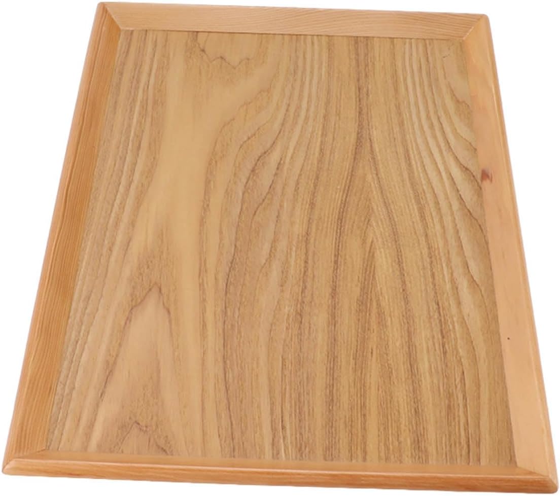 Jeanoko 1PCS Rectangle Wood Tray for Breakfast Dinner Coffee Table, Dessert Snack Tray,Multifunctional Serving Tray for Fruit Food Pizza,Family Gathering Tray (40 * 30.5cm) image 4