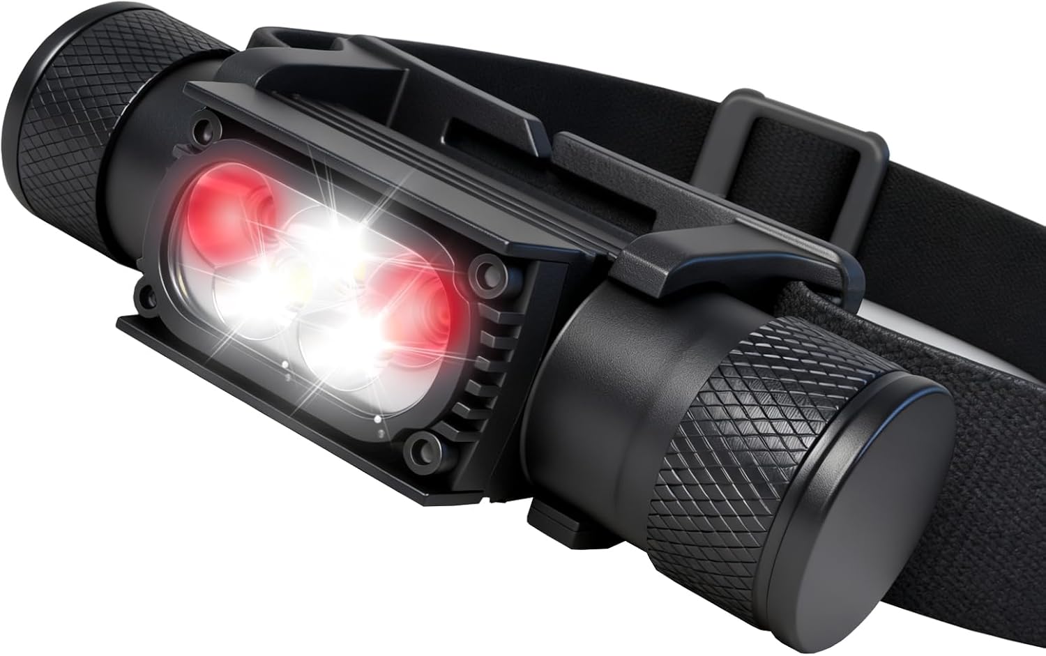 LED Headlamp Rechargeable - 1600 Lumen Super Bright USB Rechargeable Headlight - IP65 Waterproof Head Lamp with 10 Modes for Outdoor Hiking,Camping,Fishing(White & Red)