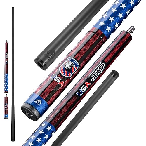 RHINO Jump Cue - 3/8-8 Joint - 100% Carbon Fiber Shaft, 13.9mm Tip Diameter, 3 Pieces, Tip: Finest Bakelite Material; Jump Cue Butt: Composite Material