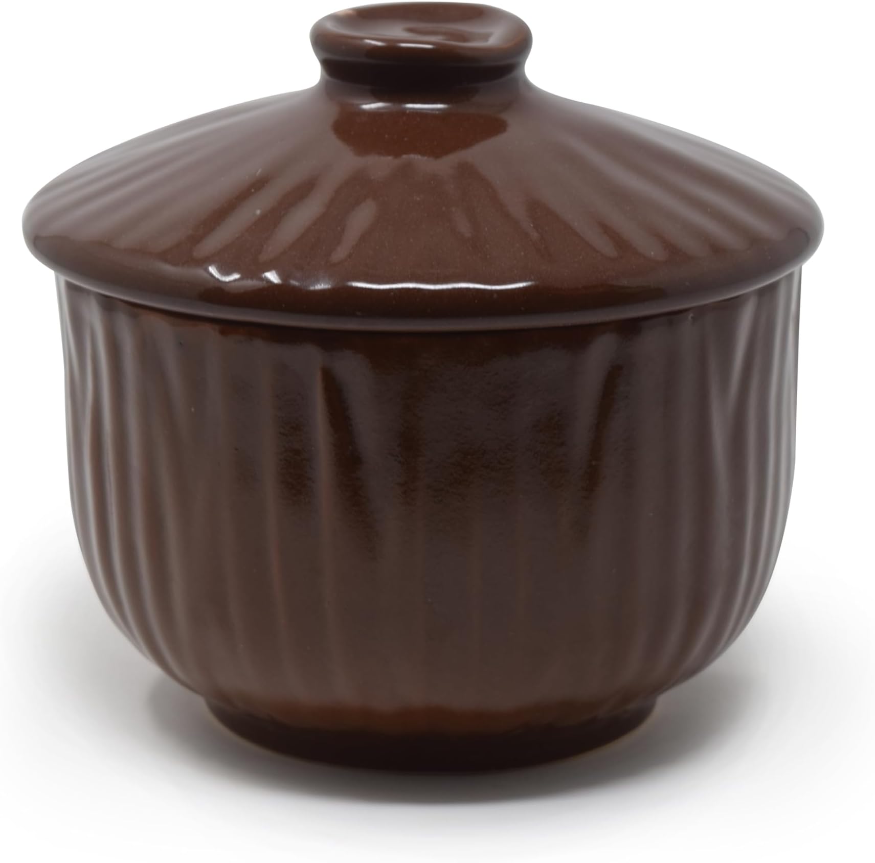 The Himalayan Goods Company - Designer Stoneware Ceramic Bowl with Lid (500ml) (Coffee Brown)