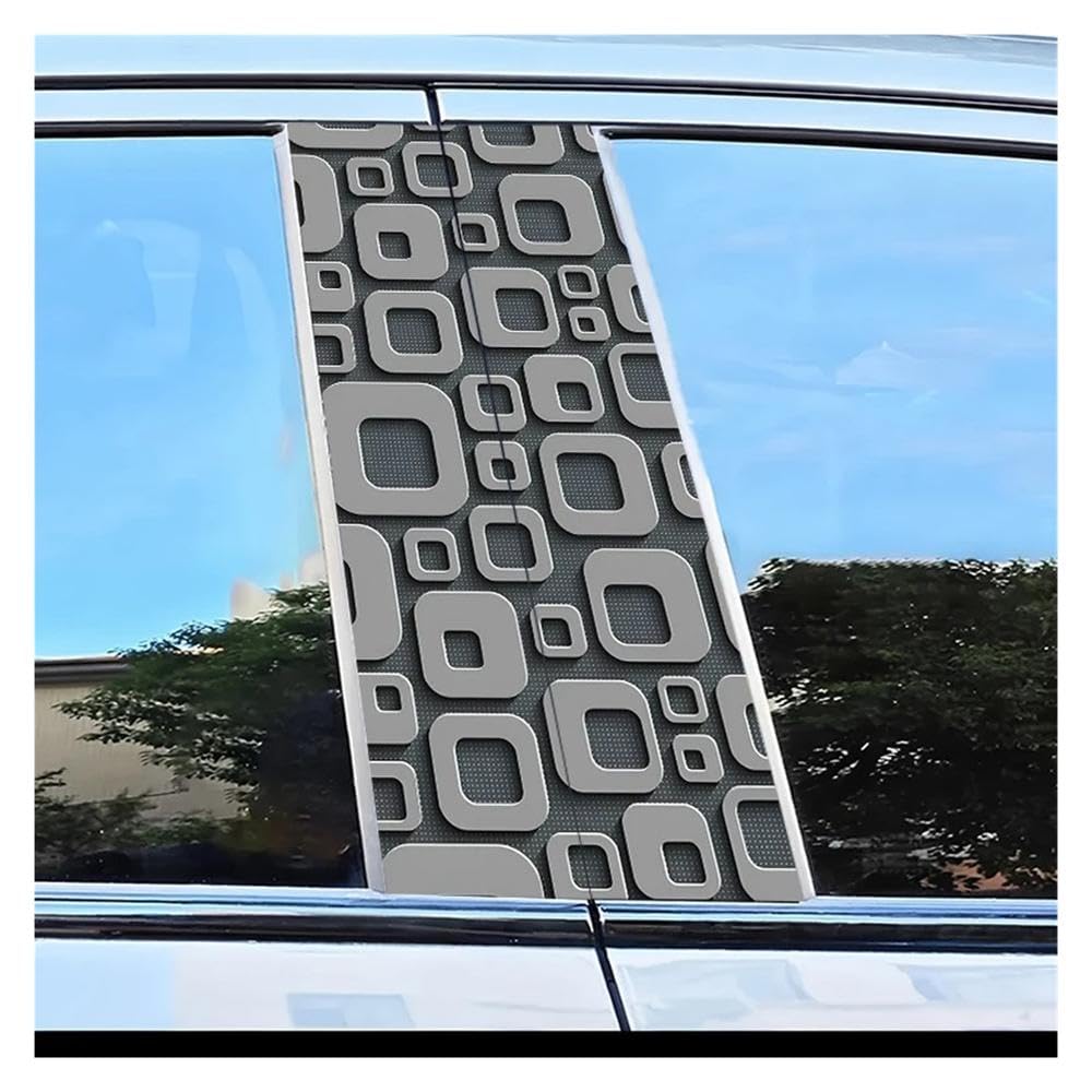 Dabhuoc One Color Car Parts 2Pcs Car B-Pillar Sticker Square Pattern Scratch Resistant Film