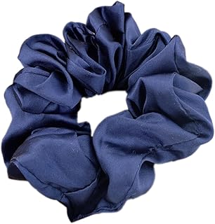 Anevous 2 gomas para el pelo de seda, elásticas, de satén para mujer, color liso con banda elástica, coletas suaves para mujeres, regalo para el pelo, color azul real
