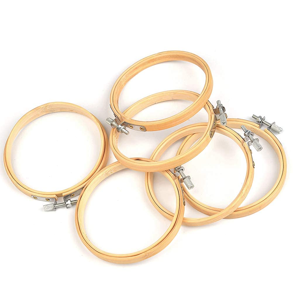 12 stuks 8 cm 3 inch bamboe hoepels verstelbare borduurwerk naaien kruis steek hoepel ring set,Frame handwerk Cross Stitch Arts Craft Set, houdt naaien Kitting Cross Stitch Hoop Ring voor patroon werk