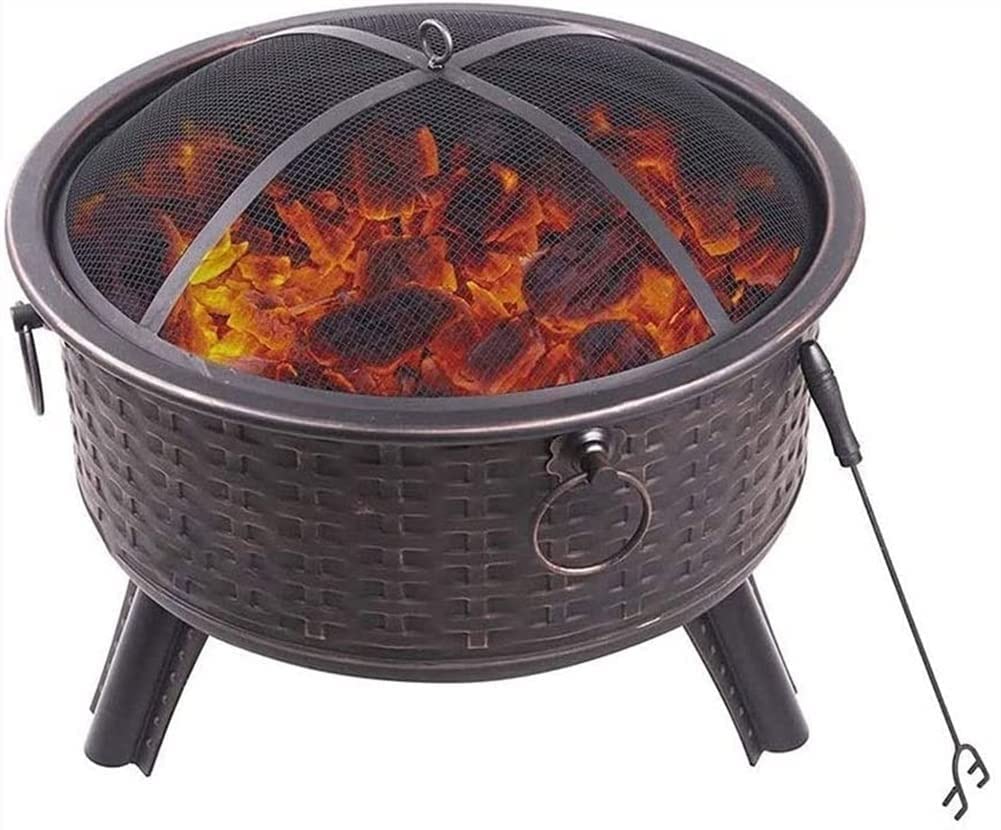 Palenisko kominkowe opalane drewnem z łapaczem iskier, stalowy palenisko na zewnątrz, ognisko, impreza, grill, taras i do ogrodu, czarny