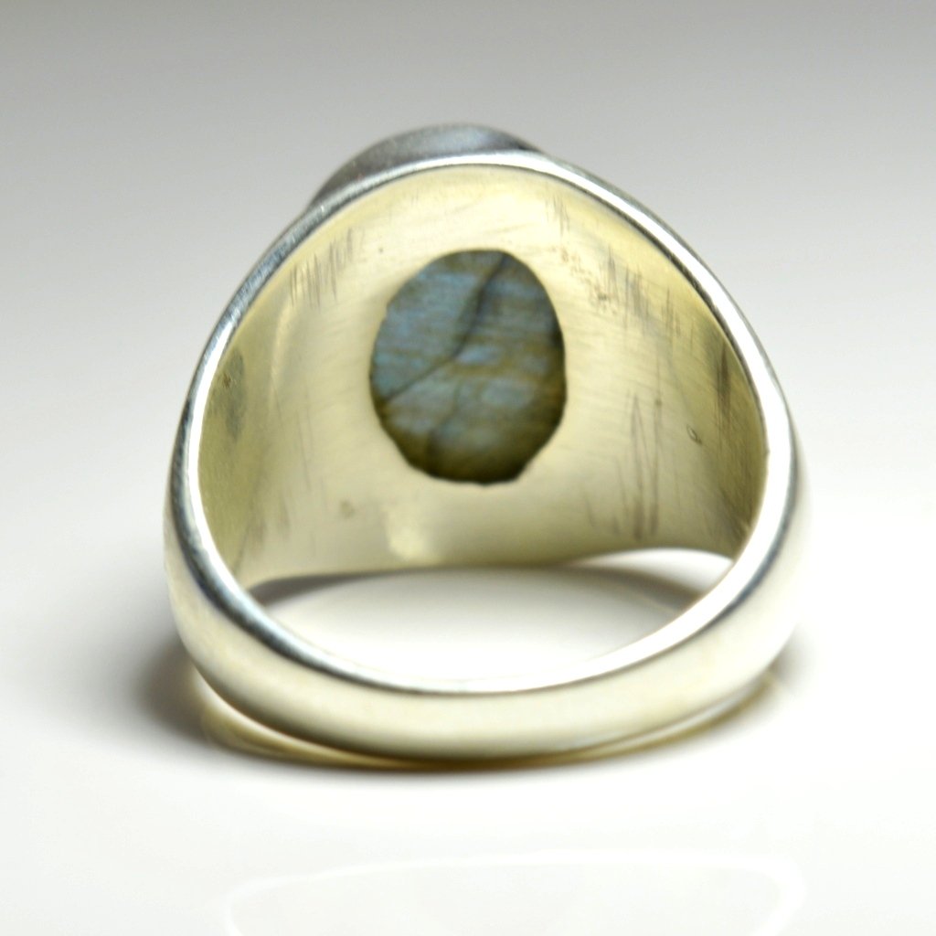 55Carat - Nicht zutreffend Silber Oval Mehrfarbig Natürlicher Labradorit