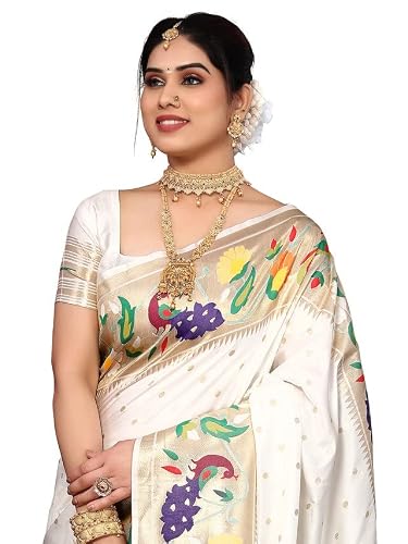 SIRIL gold paithani silk saree in soft silk – image 5