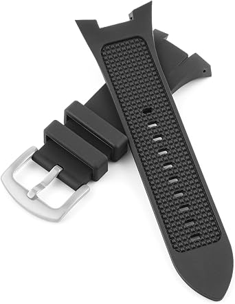 Compatible with Armani Watch 32mm Band, Soft Silicone Rubber Replacement Strap for Armani Watch Exchange AX Series AX1040 AX1041 AX1042 AX1050 AX1067 AX1068 AX1070 AX1084 AX1089 AX1090, Black