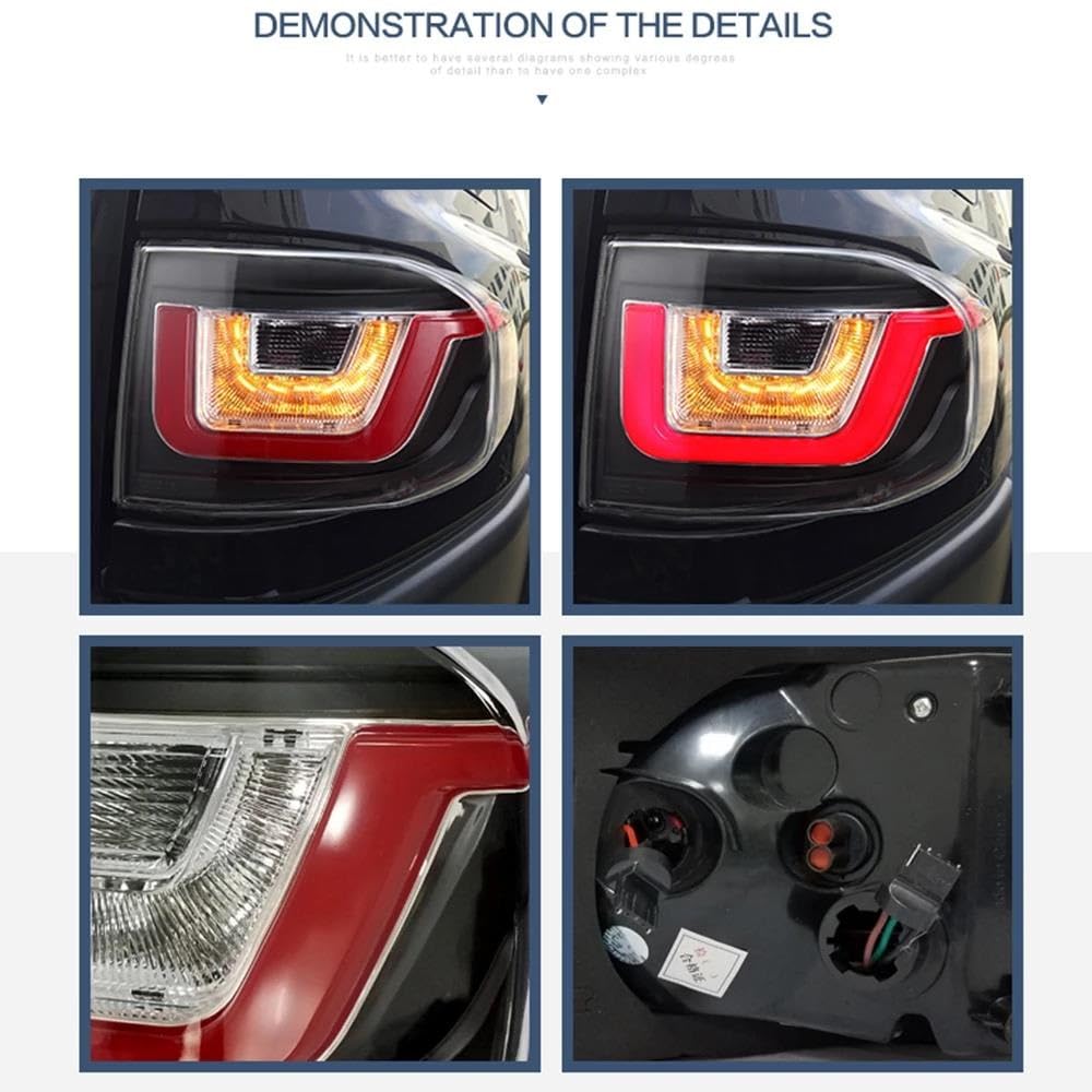 Genérico Piloto Trasero Luces Traseras Led Para Toyota Para FJ Para Cruiser 2007-2015 Señal Giro Inverso Freno Trasero Coche Traseras Indicador