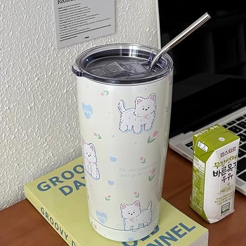 Vaso de café de acero inoxidable para mujer, bonita botella de agua, vasos de acero inoxidable, cosas preparadas (0.2 fl oz)