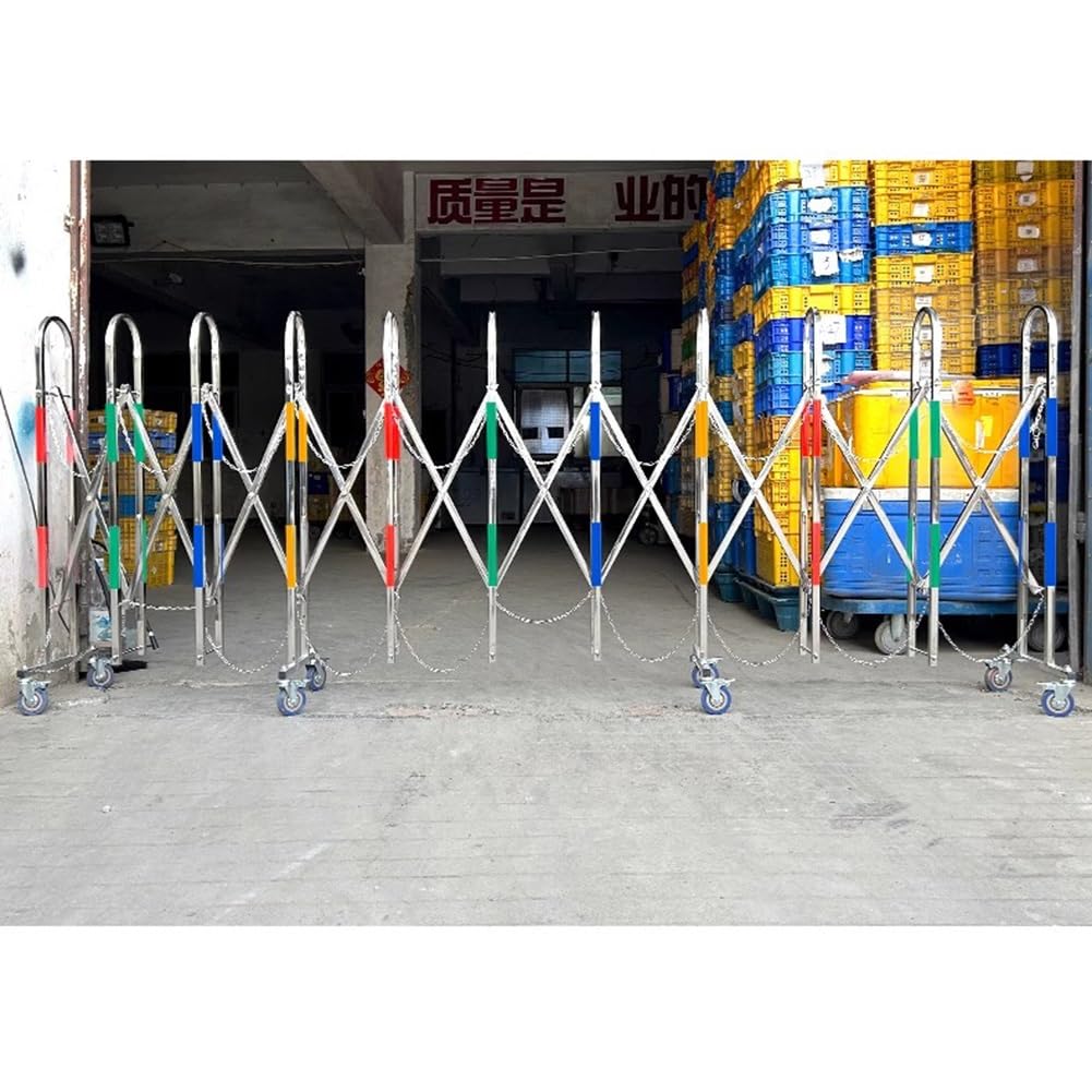 Folding Door Gate, Stainless Steel Traffic Barrier for Road Entrances, Warehouse, Garage, Driveway