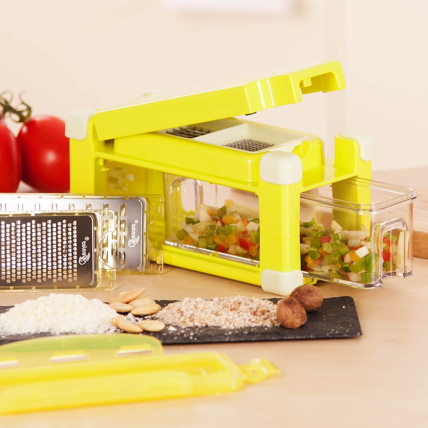 Genius Nicer Dicer Fusion Smart - Set De 28 Pièces Pour Couper Fruits Et Légumes