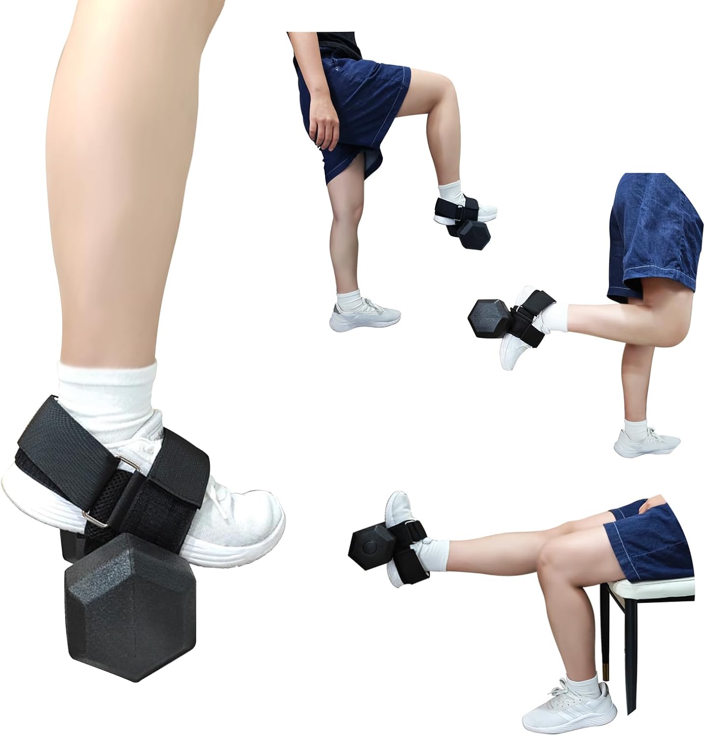 Dumbbell Foot Attachment, Ankle Strap for Dumbbell, Hamstring Curl, Foot Weights for Exercise, Portable Leg Workout Fitness Accessory, Adjustable Leg Weights for Men or Women, 1PCS