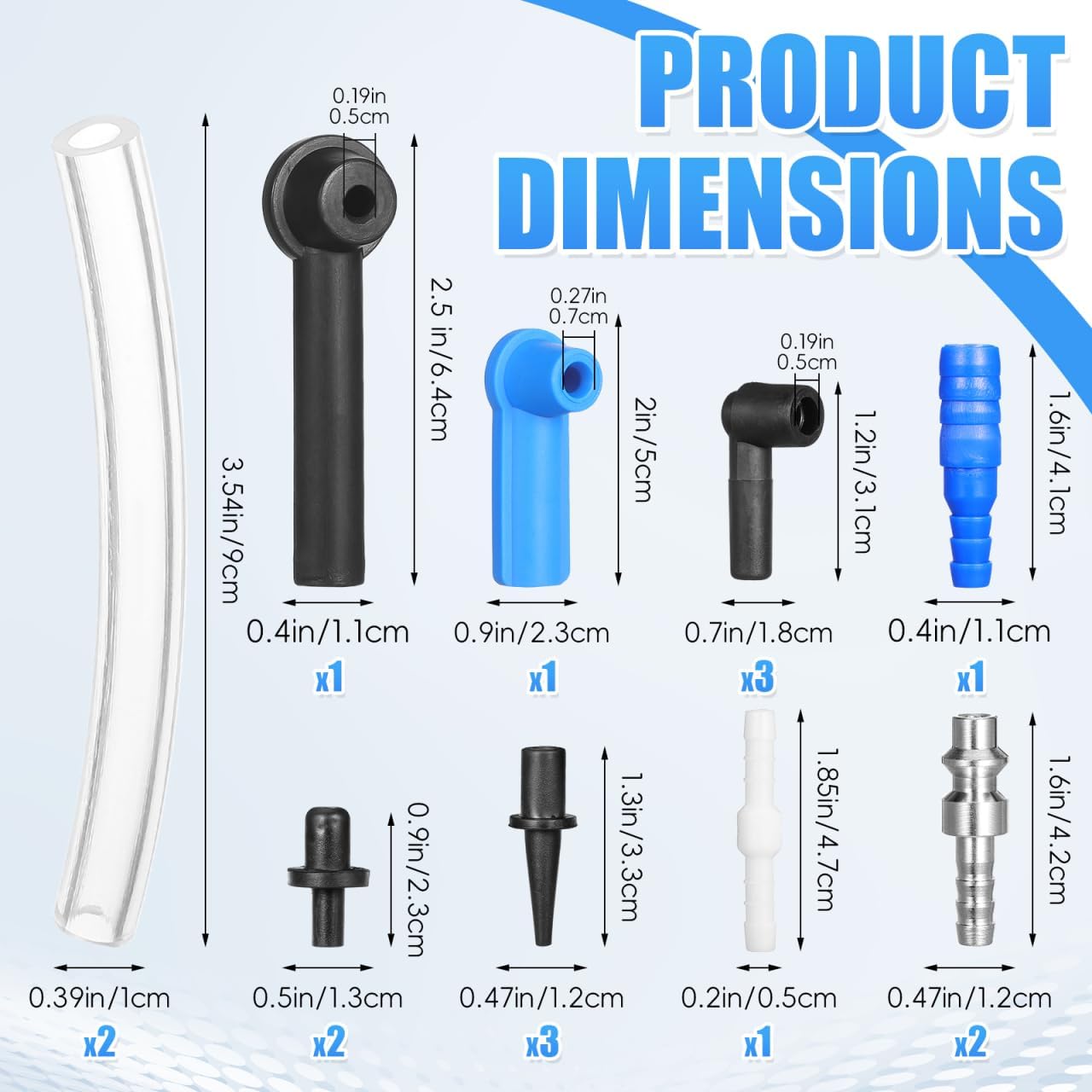 Veemoon 16pcs Brake Bleeder Connector Accessories Blue Brake Bleeder Fluid Adapter Kit Universal Auto Brake Pump Exchange Tool Brake Fluid Replacement Master Bleeder Cylinder Changer Modification