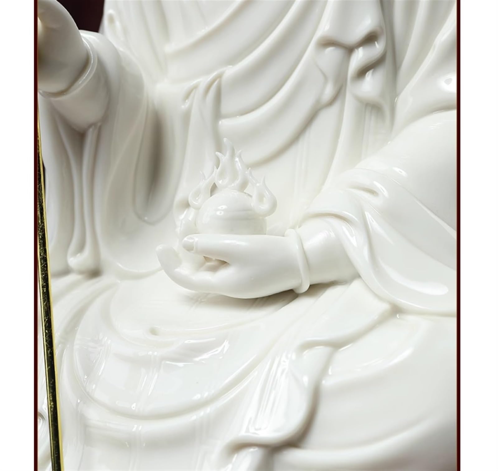 Estatuilla Buda Estatua De Buda Cerámica Sentado Ksitigarbha Bodhisattva para La Decoración Oficina Sala Estar del Hogar Estatuas Decorativas(White,14in)