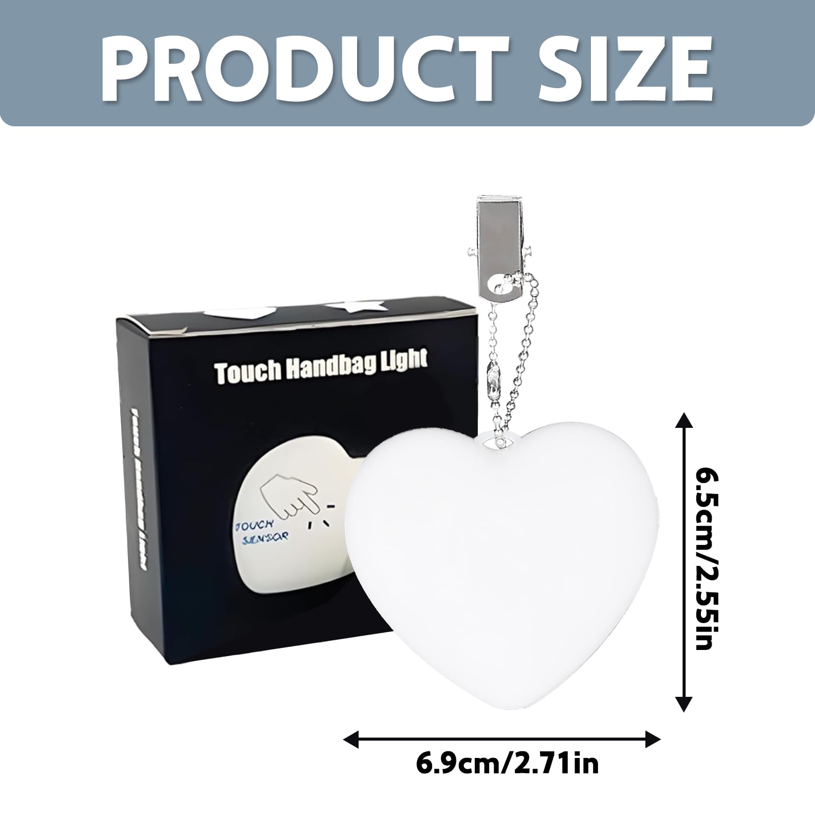 nnOuOnn Handbag Light Purse Glow Heart Light, Portable Touch Purse Lights - Image 3