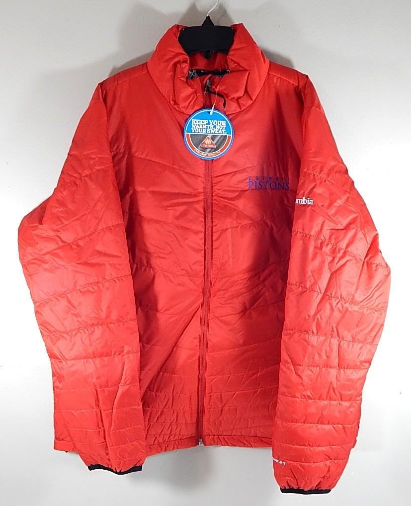 Detroit Pistons Columbia Omni-Heat Mighty Jacket Coat Adult XL New - Game Used NBA Jackets