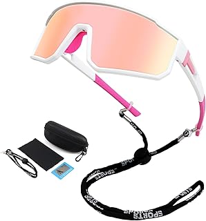 NAMIS Gafas de ciclismo para hombre y mujer, polarizadas, protección UV400, gafas de sol deportivas, color rosa, HD, ajustables, para bicicleta de carreras, para Rave MTB, esquí, montañismo