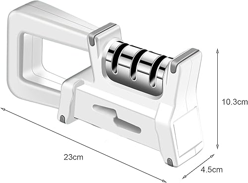 Miniatura 9 de GYMNASTIKA Afilador de tijera multifuncional 4 en 1 cortador con afilado rápido de 3 etapas Base antideslizante Agarre ergonómico Herramienta de