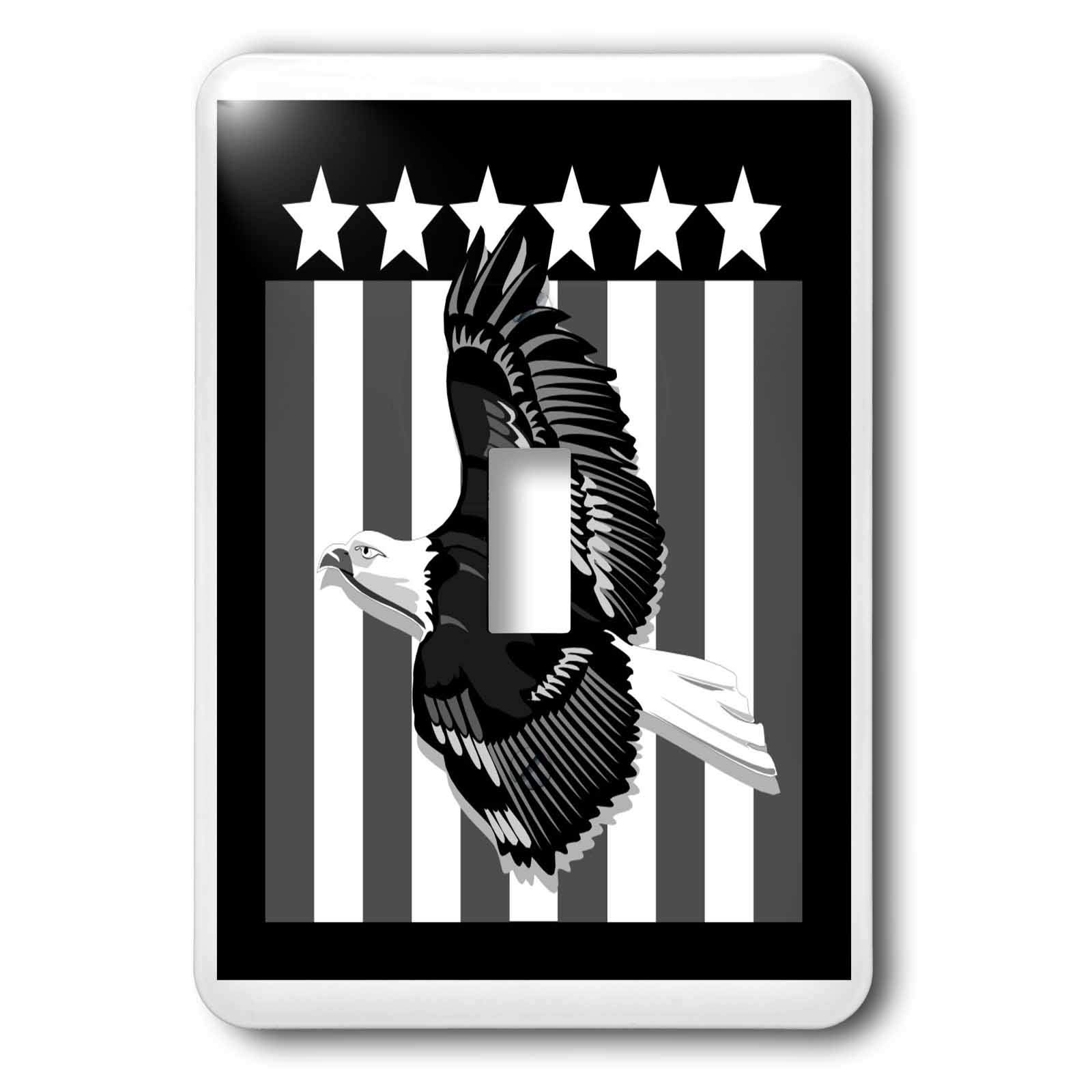 Interrupteur aigle noir et blanc 3dRose lsp_23458_1 plaque déco mur