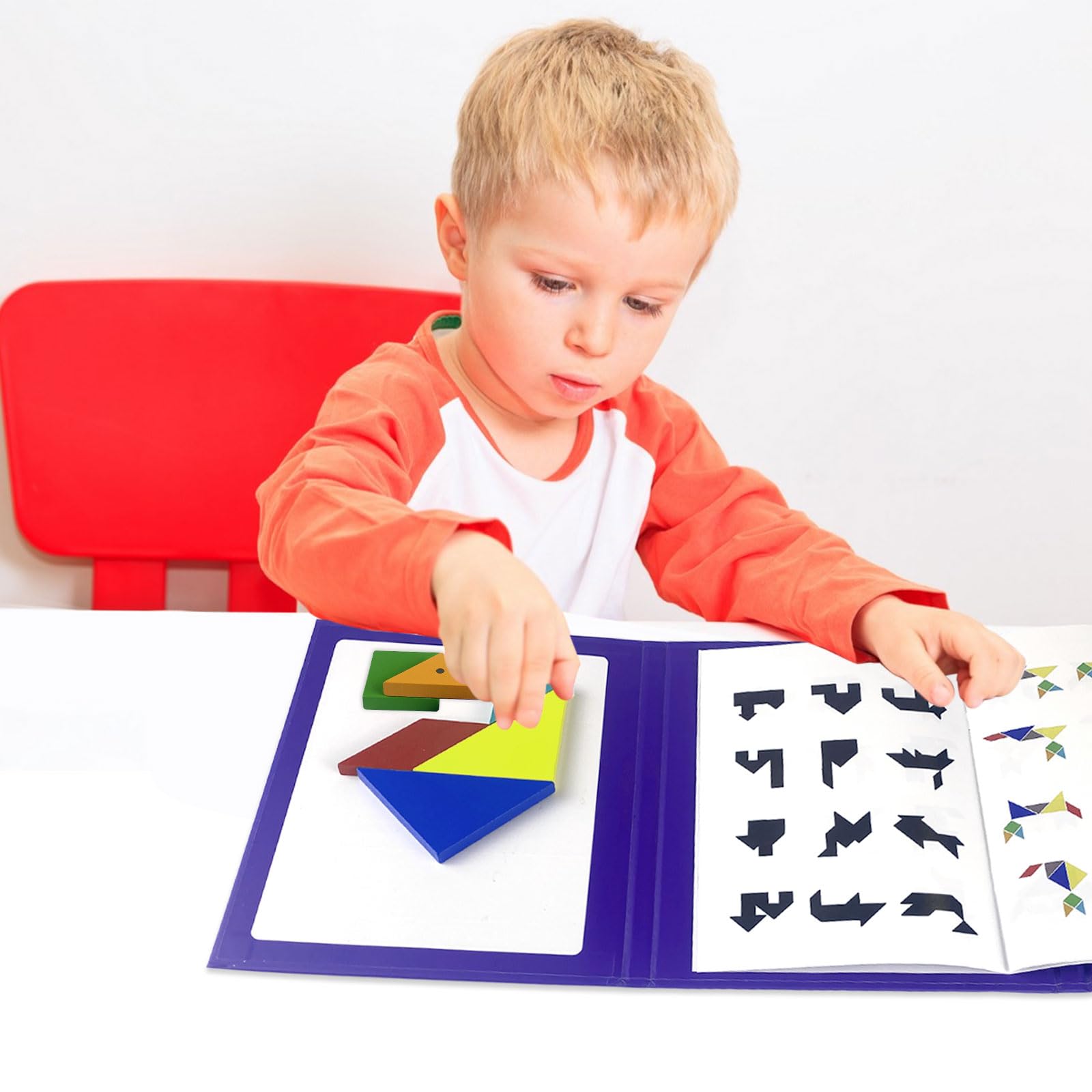 Magnetyczny tangram - geometryczne kształty, puzzle dla dzieci w wieku 3-7 lat