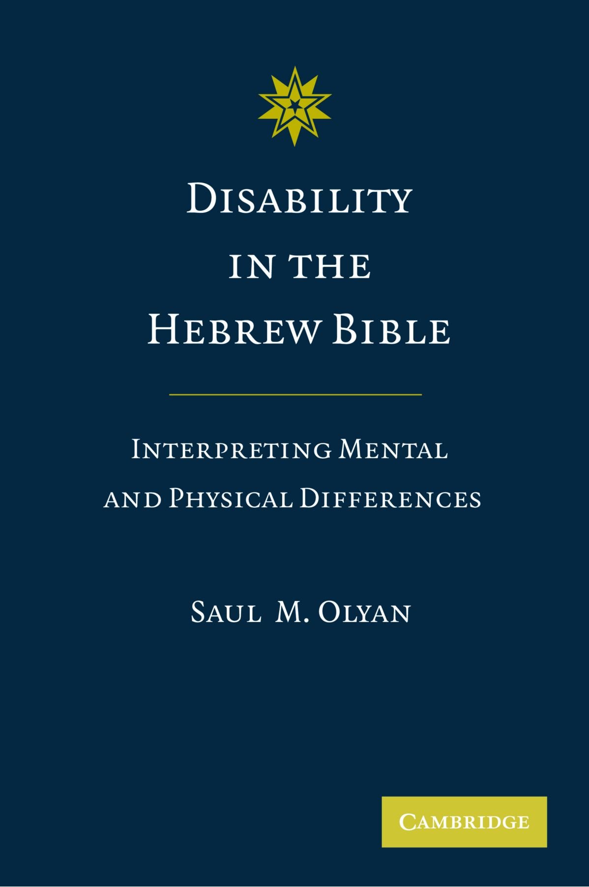 Disability in the Hebrew Bible: Interpreting Mental and Physical Differences