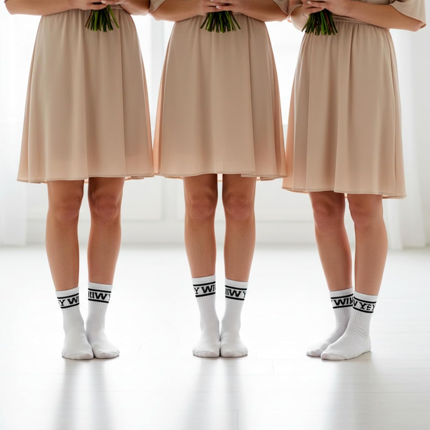 Wifey Socks Newlywed Socks Bride Sock Wedding Essentials Bride Bachelorette Gifts White with Black Text Keepsake for Women Anniversary White - Image 7