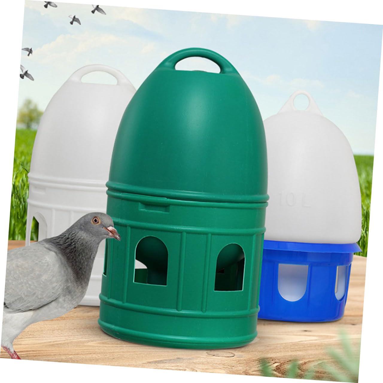 Yardwe Contenedor de Agua de Plástico Resistente para Palomas Comedero de Agua de Gran Capacidad para Palomas Bebedero para Codornices para Jaulas de Pájaros