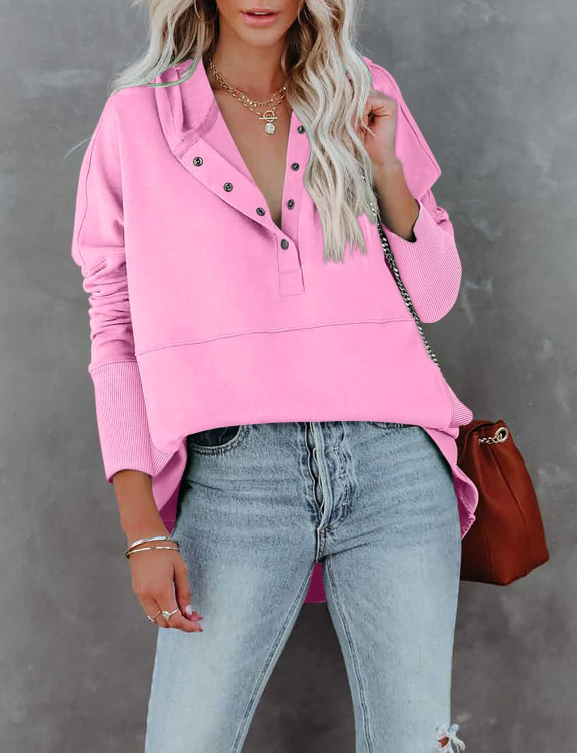 onlypuff Oversized Pulllover Hoodies for Women Fall Fashion Sweatshirts Teen Girls Hooded Tunic Tops - Image 2