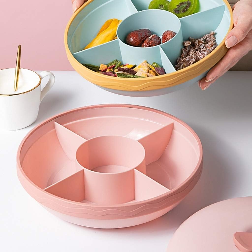 Creatively Designed Candy Box Fruit Tray with Lid Living Room Household Storage Box Nut Snack Storage Box (Color : B) (A)