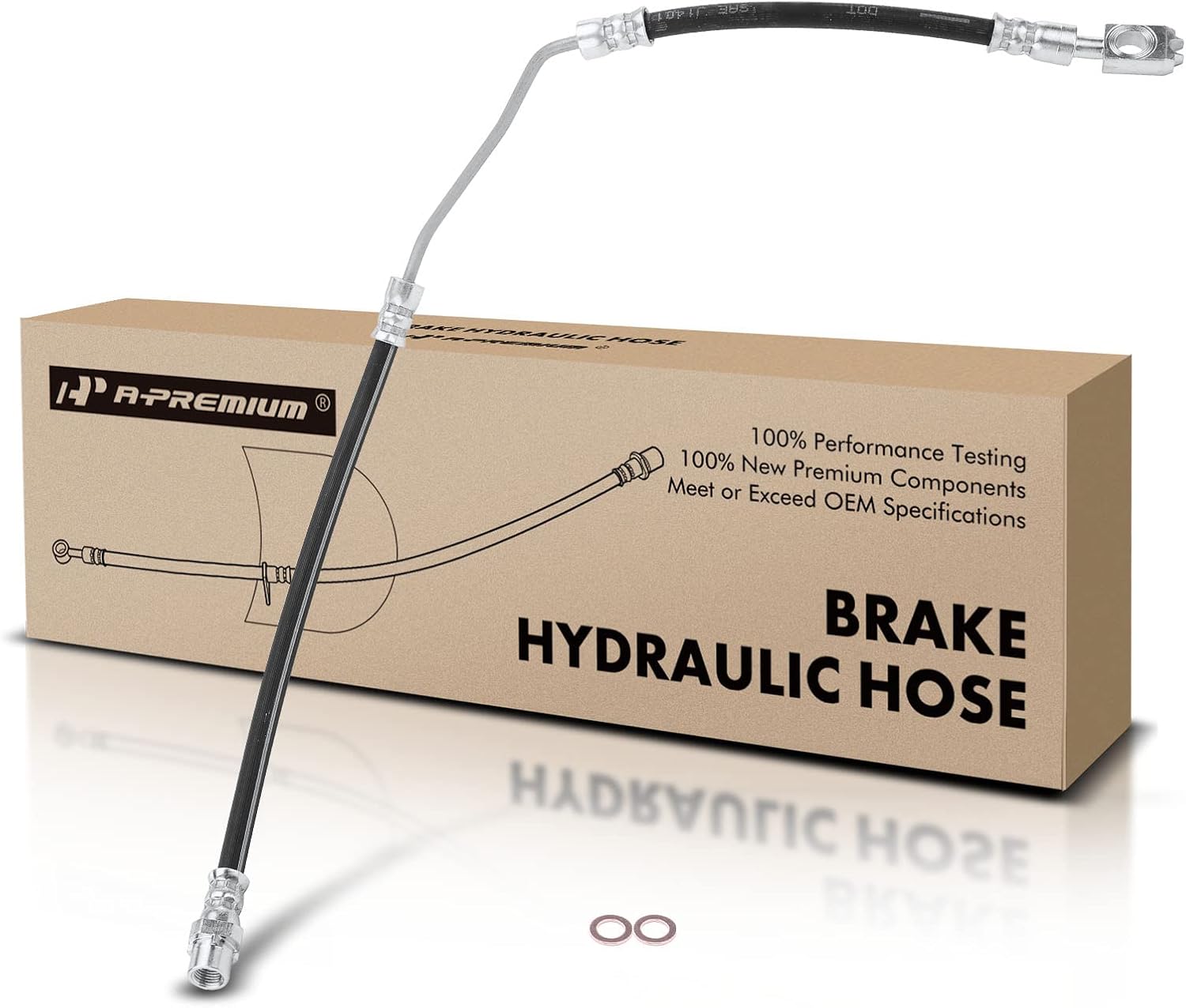A-Premium Rear Passenger Brake Hydraulic Hose Compatible with Select BMW Models - E53 X5 2000 2001 2002 2003 2004 2005 2006 - Replace# 34301165766