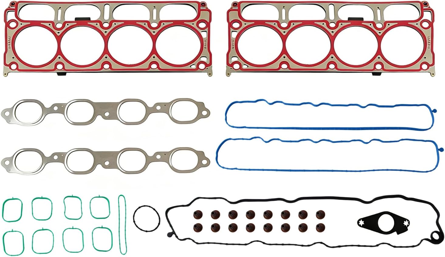 AUCERAMIC Head Gasket Set Fit for 2014-2020 GMC Sierra Yukon, Chevy Silverado Corvette Tahoe Suburban, Cadillac Escalade 6.2L V8 Replace#HS26749PT 12657969