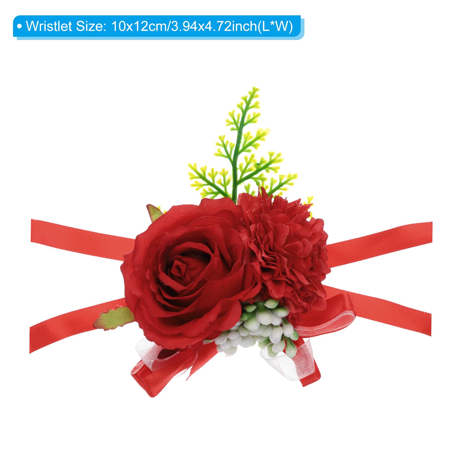PATIKIL 2 Pack Rose Corsage Wristlet - Image 2